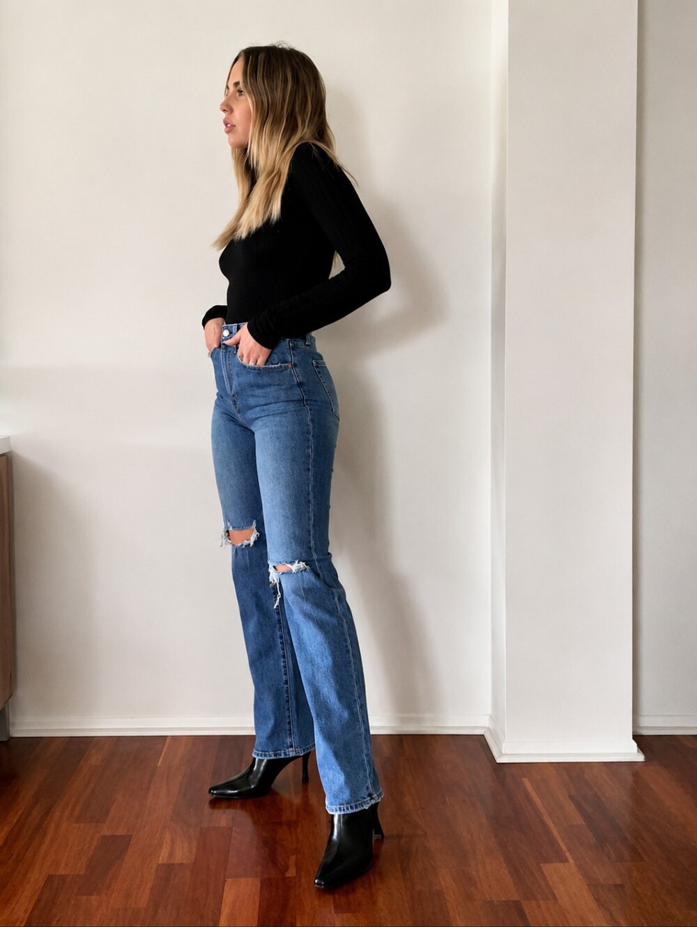Pistola 28 Cassie Straight Leg Jean In Adore Destructed 28